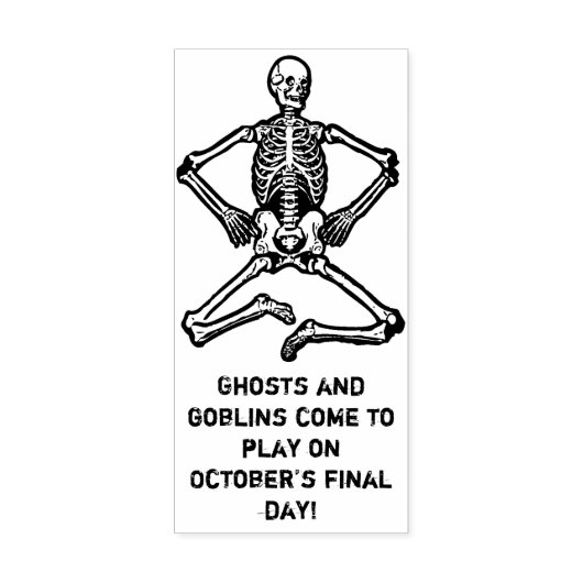 Halloween Groeten Skelet Rubber Stamp Rubberstempel (Afrduk)