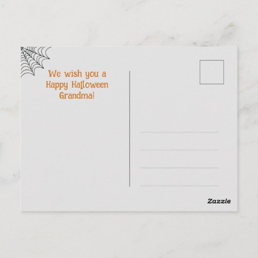 Halloween Groeten Spiderweb Lijst Foto Briefkaart (Achterkant)