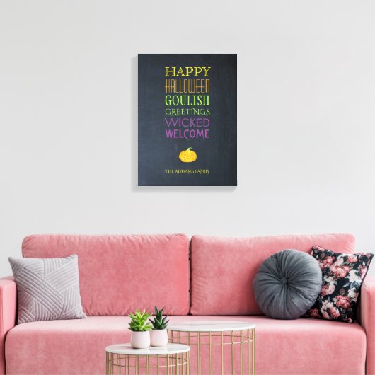 Halloween Groeten Tekst Gepersonaliseerd Canvas (Insitu (Woonkamer))