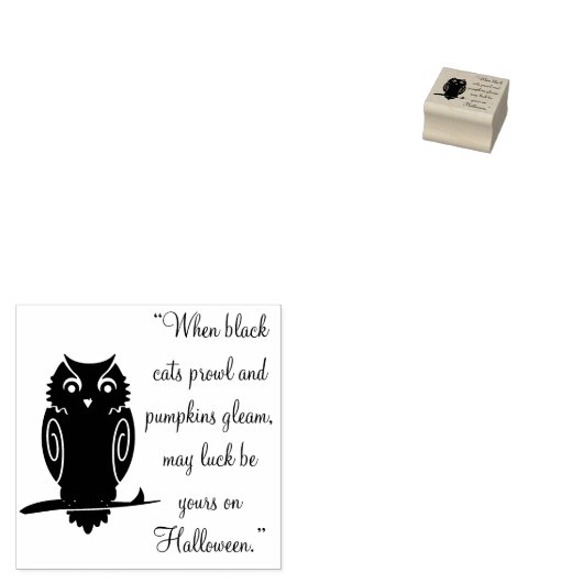 Halloween Groeten Uil Rubber Stamp Rubberstempel (Gestempeld)