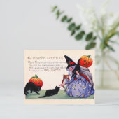 Halloween-groeten van de heks, de Owl en de Katten Briefkaart (Staand voorkant)
