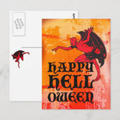 Halloween-groeten van een duivel "Happy Helloween" Briefkaart (Voorkant / Achterkant)