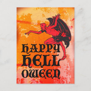 Halloween-groeten van een duivel "Happy Helloween" Briefkaart