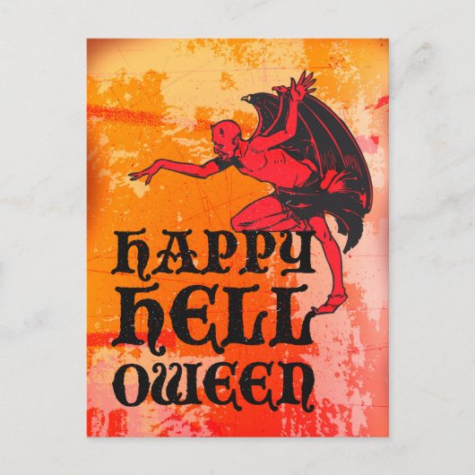 Halloween-groeten van een duivel "Happy Helloween" Briefkaart (Voorkant)