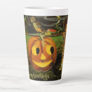 Halloween-groeten - Vintage Spooly-ansichtkaart  Latte Mok