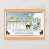  Halloween Groeten Zwarte Kat Heks Gedicht Briefkaart (Voorkant)