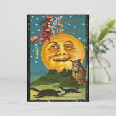  Halloween-groetings-heks die op Broom vliegt Kaart (Staand voorkant)