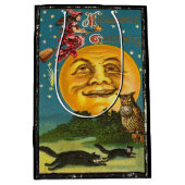  Halloween-groetings-heks die op Broom vliegt Medium Cadeauzakje (Voorkant)