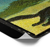  Halloween-groetings-heks die op Broom vliegt Poster (Hoek)