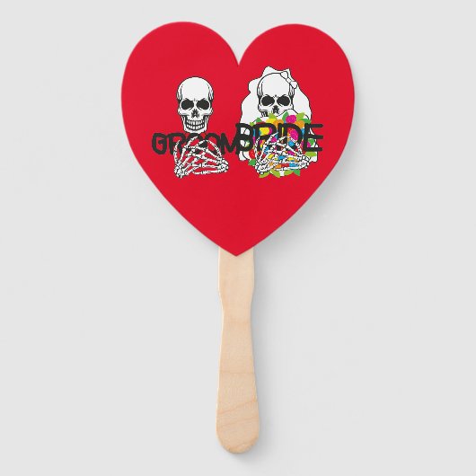 halloween groom bride skull-ventilatoren handwaaier (Voorkant)