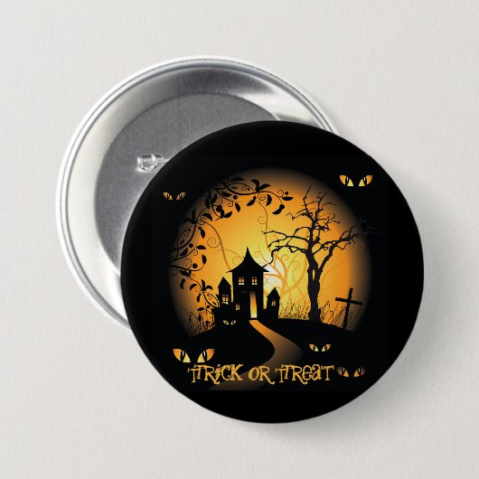 Halloween groots, 3-inch Button met ronde openinge (Voorkant /achterkant)