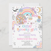 Halloween Groovy Cute Ghost 1e verjaardag Kaart (Voorkant)