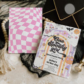 Halloween Groovy Cute Ghost 1e verjaardag Kaart