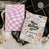 Halloween Groovy Cute Ghost 1e verjaardag Kaart