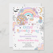 Halloween Groovy Cute Ghost 1e verjaardag Kaart (Voorkant)