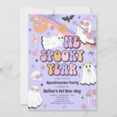 Halloween Groovy Cute Ghost 1e verjaardag Kaart (Voorkant)
