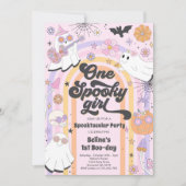 Halloween Groovy Cute Ghost 1e verjaardag Kaart (Voorkant)