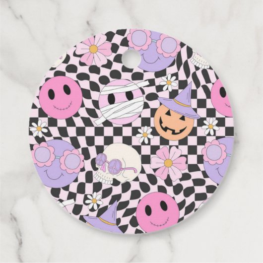 Halloween Groovy Cute Ghost Birthday Party Bedankjes Labels (Achterkant)