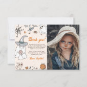 Halloween Groovy Cute Ghost Birthday Party Bedankkaart (Voorkant)