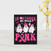 Halloween Groovy Draag Roze Borstkanker Warrior C Kaart (Gele Bloem)