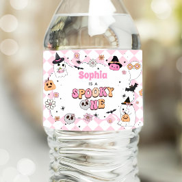 Halloween Groovy Ghost 1e verjaardag Waterfles Etiket