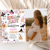 Halloween Groovy Ghost Baby shower Kaart