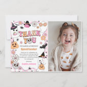 Halloween Groovy Ghost Verjaardag Bedankkaart (Voorkant)