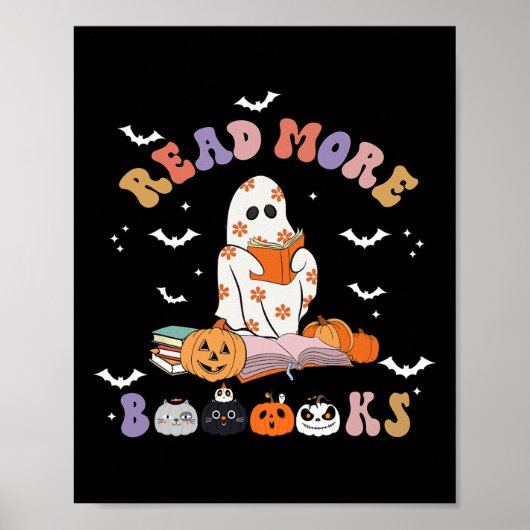Halloween Groovy leest meer boeken met een kletspr Poster (Voorkant)