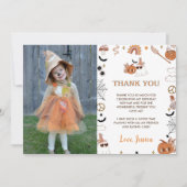 Halloween Groovy Leuke Ghost Foto Bedankkaart (Voorkant)