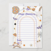 Halloween Groovy Leuke Ghost Time Capsule Bedankkaart (Voorkant)