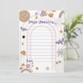 Halloween Groovy Leuke Ghost Time Capsule Bedankkaart (Staand voorkant)