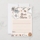 Halloween Groovy Leuke Ghost Time Capsule Note Mes Bedankkaart (Voorkant)