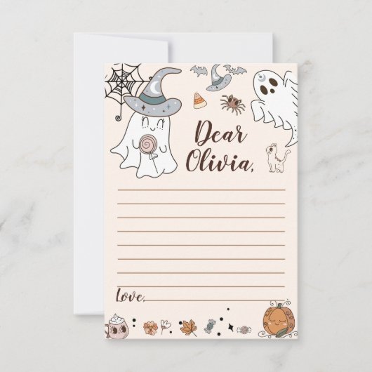 Halloween Groovy Leuke Ghost Time Capsule Note Mes Bedankkaart (Voorkant)