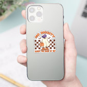 Halloween Groovy Retro Custom-Cut Vinyl Sticker (Telefoon)