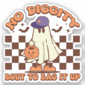 Halloween Groovy Retro Custom-Cut Vinyl Sticker (Voorkant)
