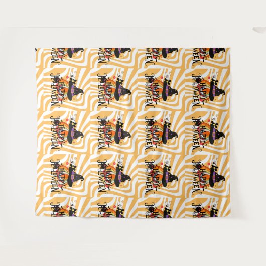 Halloween Groovy Retro Wandkleed (Voorkant (horizontaal))