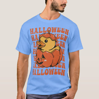 Halloween Groovy Rubber Duck Pumpkin  T-shirt