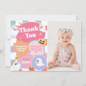 Halloween Groovy verjaardagsfeestje Bedankkaart (Voorkant)