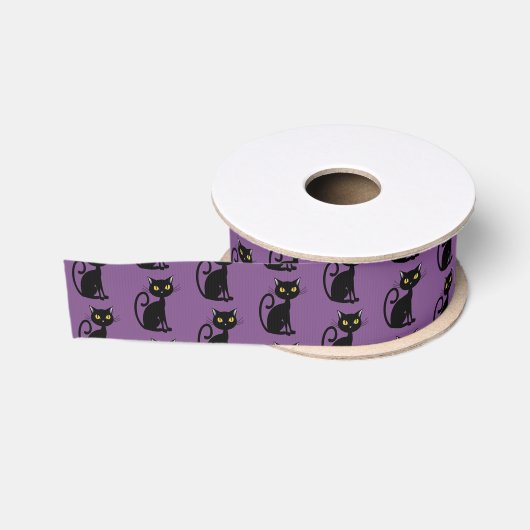 Halloween Grosgrain Ribbon-Black Cat Lint (Spoel)