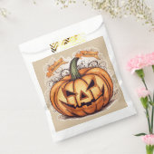 Halloween: Großer Kürbis -  Bedankzakje (Gezegeld)