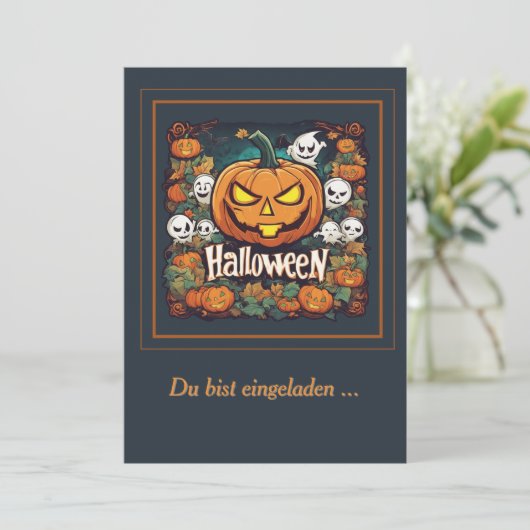 Halloween: Großer Kürbis  -  Kaart (Staand voorkant)