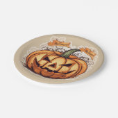 Halloween: Großer Kürbis -  Papieren Bordje (Gekanteld)