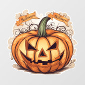 Halloween: Großer Kürbis -  Raamsticker (Vel)