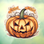 Halloween: Großer Kürbis -  Raamsticker (Vel 3)