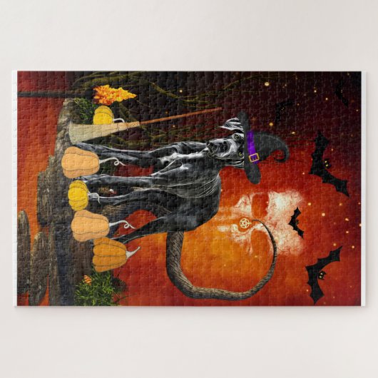 Halloween Grote Deen Hond Legpuzzel (Horizontaal)