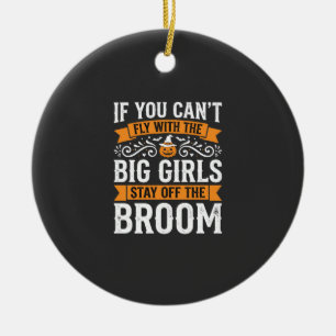 Halloween Grote Meisjes Bezem Heks Ontwerp_1 Keramisch Ornament