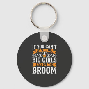 Halloween grote meisjes bezem heks ontwerp_1 sleutelhanger