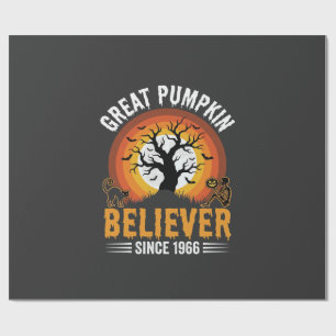 Halloween Grote Pompoen Gelover Retro Skelet Cadeaupapier