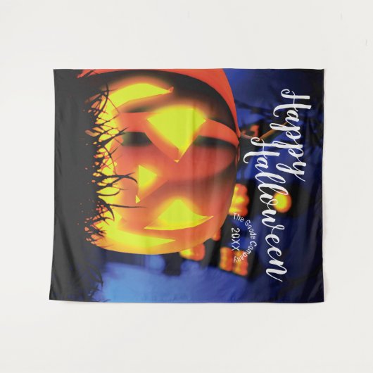 Halloween Grote Pompoen Lantaarn Feest Achtergrond Wandkleed (Voorkant (horizontaal))