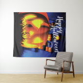 Halloween Grote Pompoenlantaarn Feest Achtergrond Wandkleed (In Situ (horizontaal))